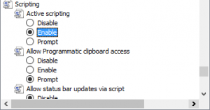 Enable Active Scripting