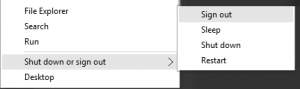 Shut Down or Sign Out